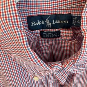 Ralph Lauren Red and Blue Gingham Casual Shirt